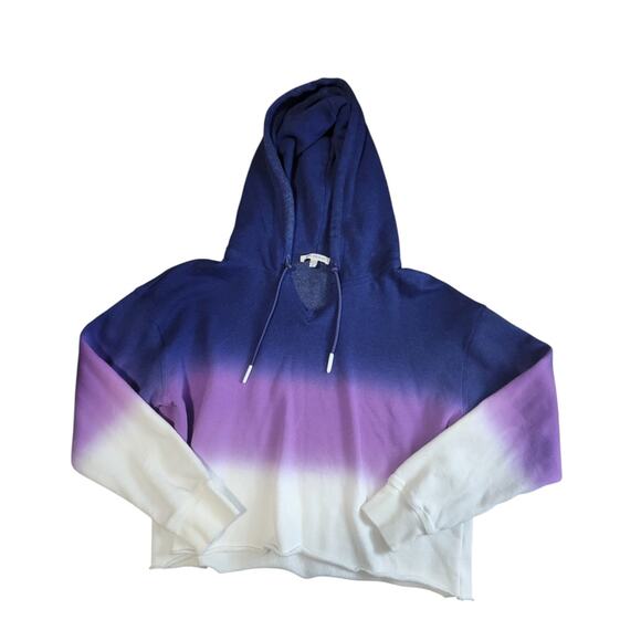 Good American Cropped Purple Ombre Pull Over Hoodie Sunset001 Size 4 Women's XL - Picture 2 of 10